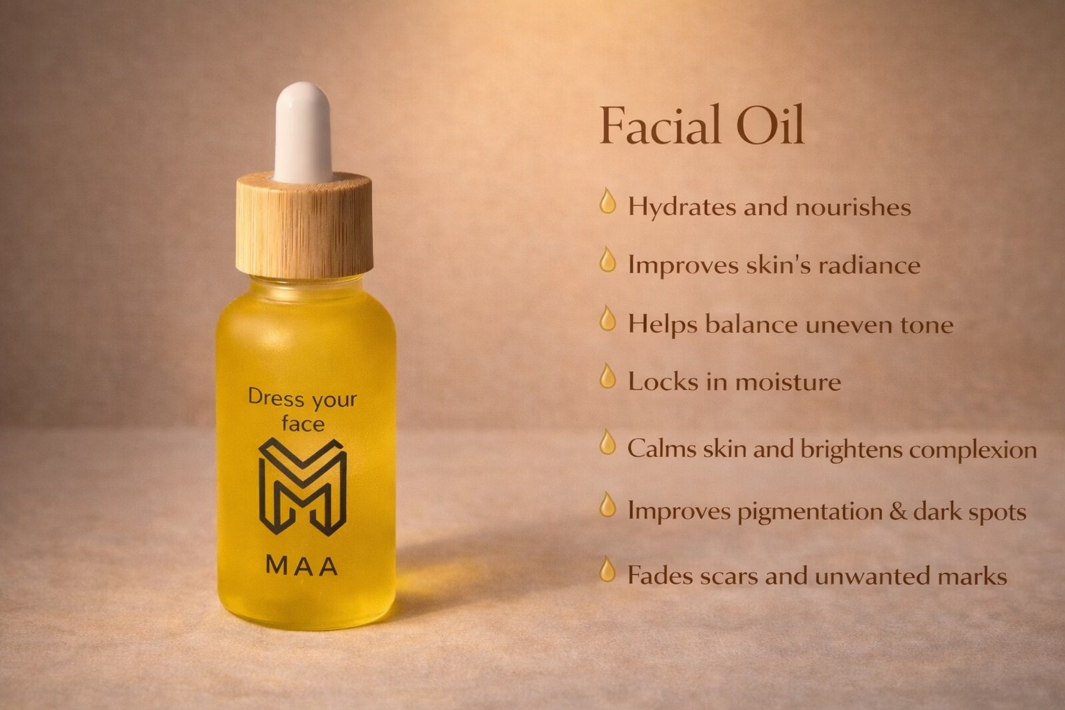 Organic Facial Oil for Glowing Skin,Anti Wrinkle Botanical Face Oil
